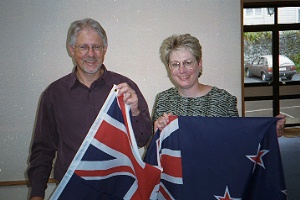 Julie with Pastor Andrew Martin of Valley Road Church, Auckland, New Zealand