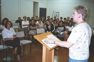 Julie preaching at Auckland City Elim Church