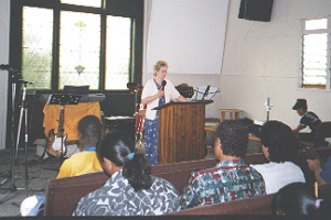 Julie preaching at Sandringham Christian Family Church 