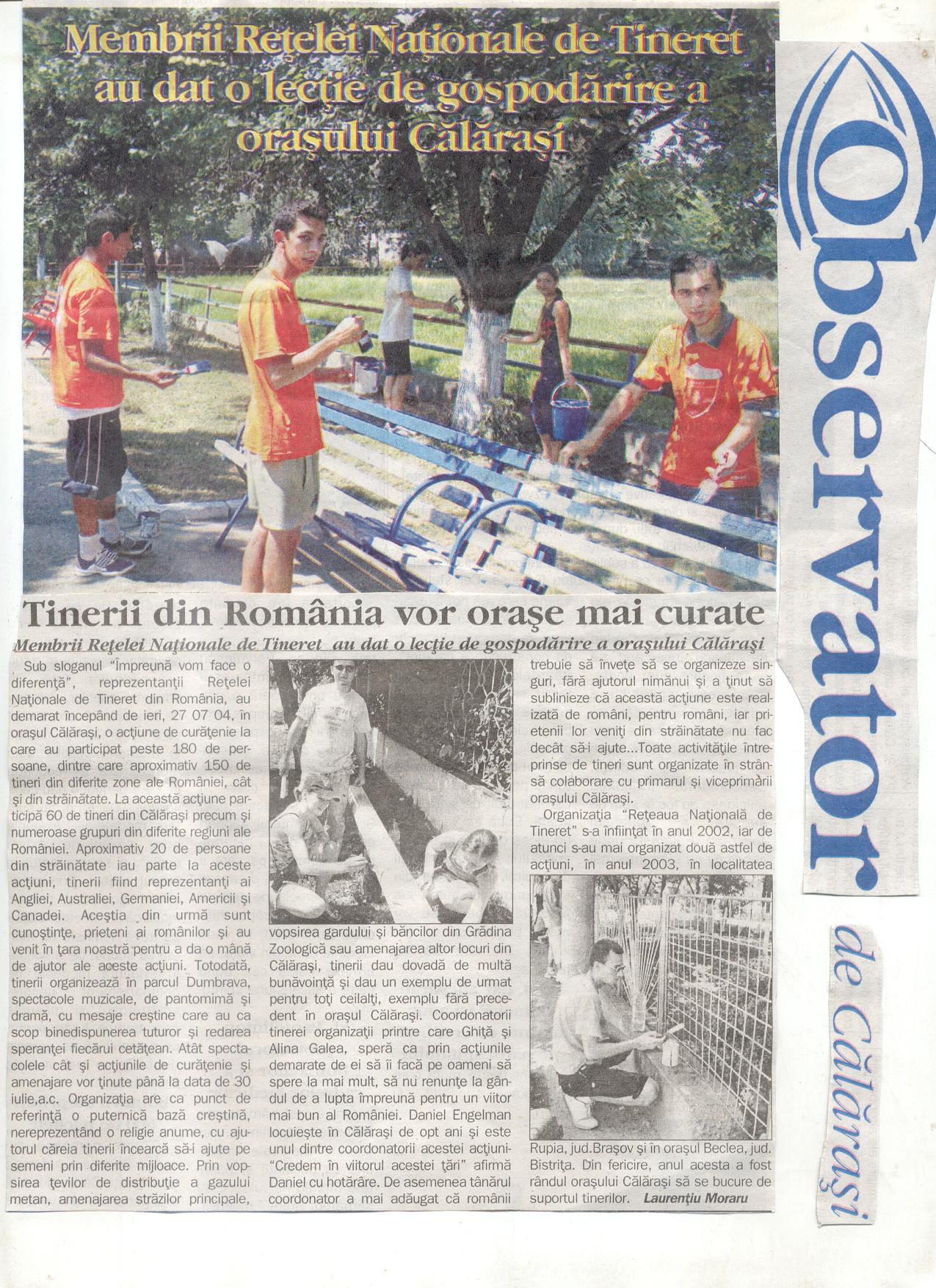 Calarasi newspaper article telling about orange shirt students